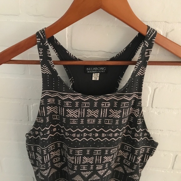 Y2K Billabong Exercice dress Racerback Skater Native print Gray L - Picture 4 of 8